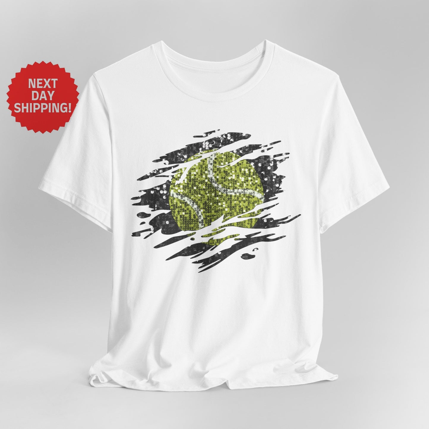 Sequin Look Tennis Ball Splatter T-Shirt