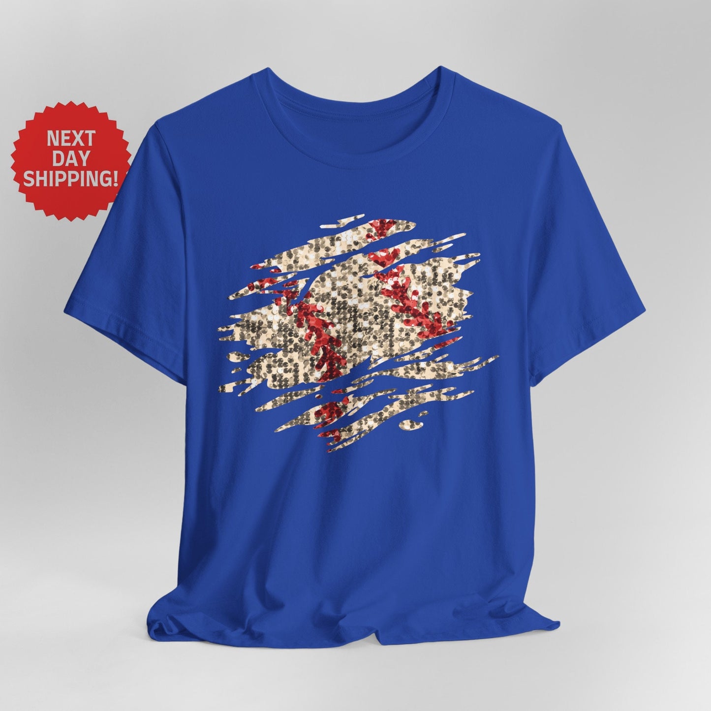 Sequin Look Baseball Splatter T-Shirt