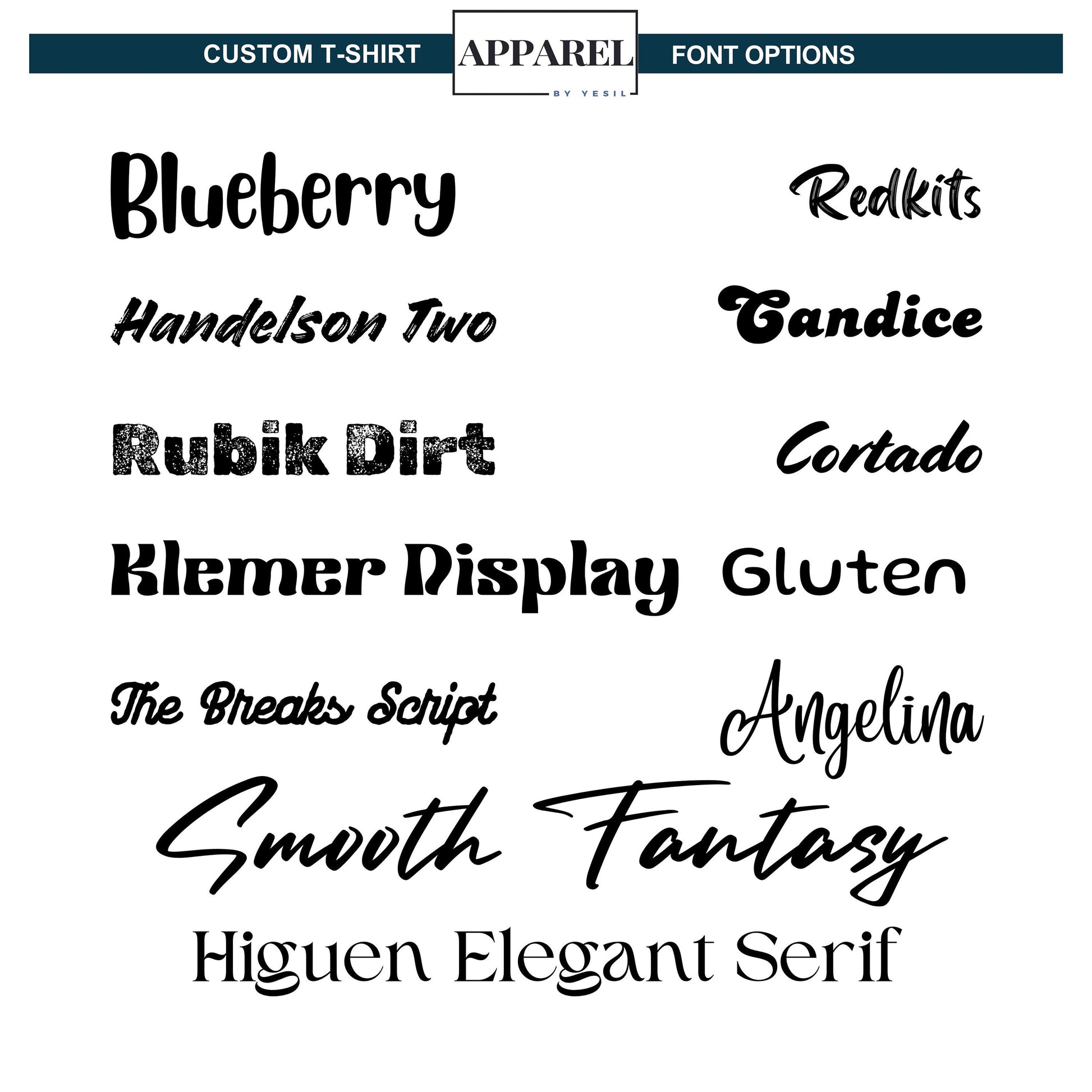 a bunch of different font styles on a white background